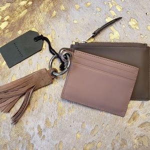 NWT Allsaints Dive Card Holder Key Fob Zip Pouch
